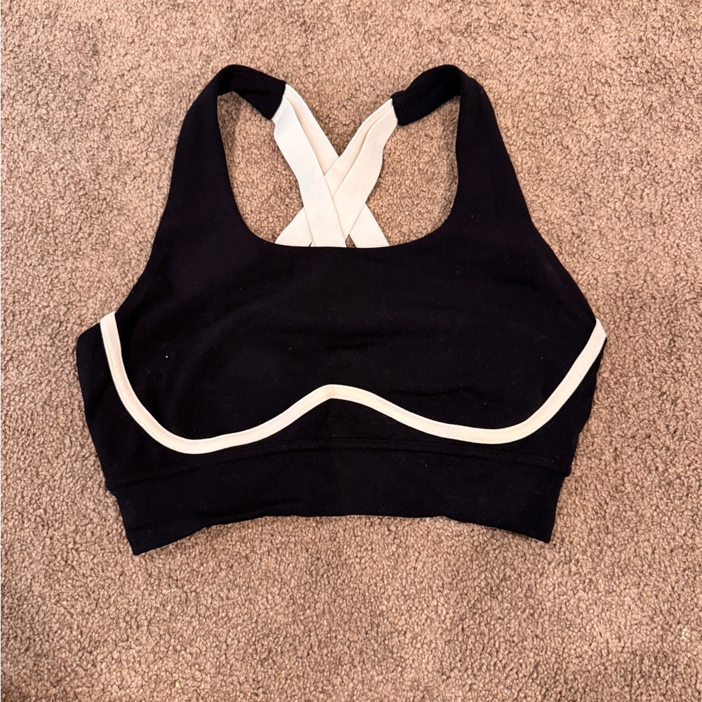 Black and White Women's Sports Bra